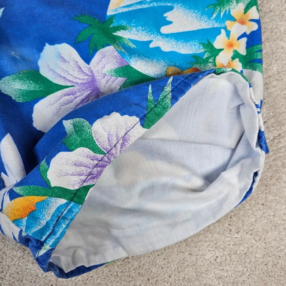 VTG Le Tigre Hawaiian Swim Trunks Shorts Men's Sz M  Floral Tropical Made in USA